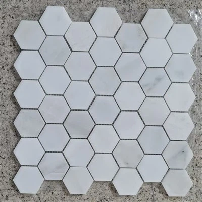 Carrara Bianco Sechseck-Mosaik