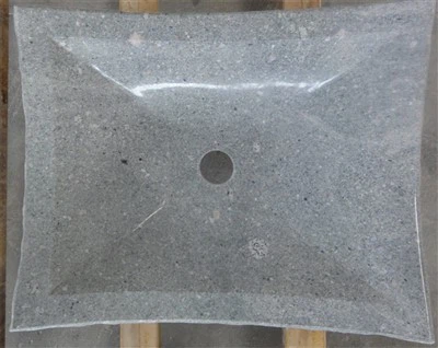 Waschbecken aus grauem Granit