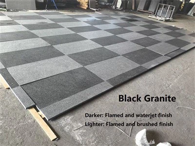 Schwarzes Granitpflaster