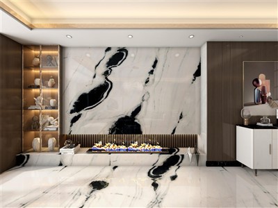 Innenbereich mit Marmor-Wandverkleidungsfliesen